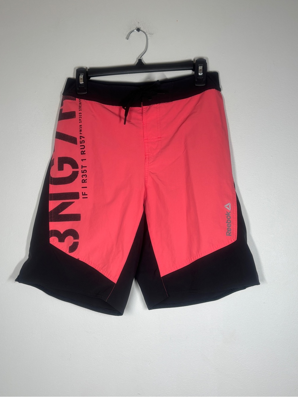 Reebok Men’s Pink and Black Swim Board Shorts